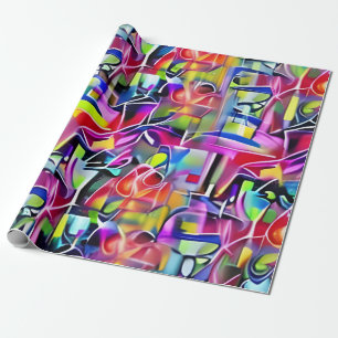 Neon Graffiti Wrapping Paper