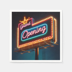 Neon Grand Opening Billboard Napkin