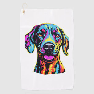 Neon Great Dane Golf Towel