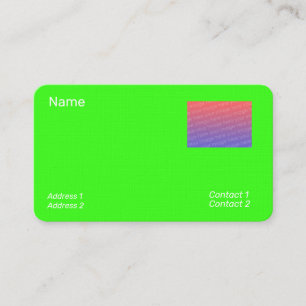 neon green - add photo business card