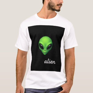 Neon Green Alien Head T-Shirt – Sci-Fi Space Vibes