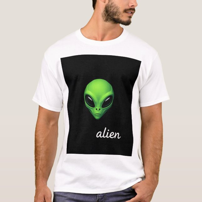 Neon Green Alien Head T-Shirt – Sci-Fi Space Vibes (Front)