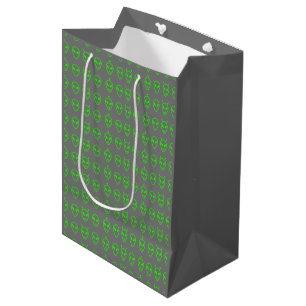 Neon Green Aliens Medium Gift Bag