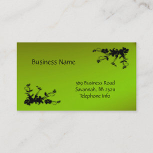 Neon Green and Black Elegant Business Card