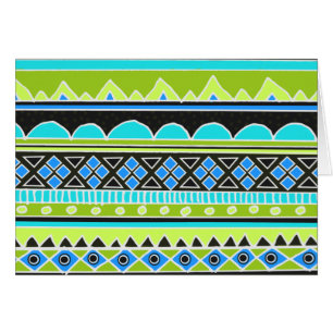 Neon Green and blue tribal pattern