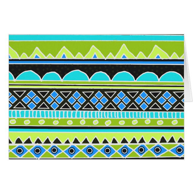 Neon Green and blue tribal pattern (Front Horizontal)