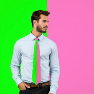 Neon Green and Hot Pink Tie (Two Colour Tie)