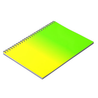 Neon Green and Neon Yellow Ombré  Shade Color Fade Notebook