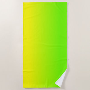 Neon Green and Neon Yellow Ombré Shade Colour Beach Towel