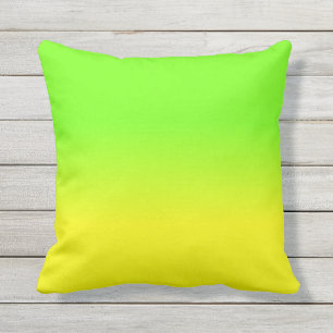 Neon Green and Neon Yellow Ombré  Shade Colour Fad Cushion