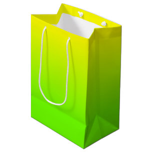 Neon Green and Neon Yellow Ombré Shade Colour Fad Medium Gift Bag