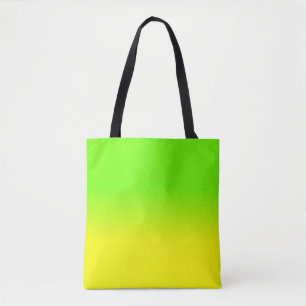 Neon Green and Neon Yellow Ombré  Shade Colour Fad Tote Bag
