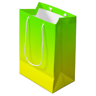 Neon Green and Neon Yellow Ombré Shade Colour Medium Gift Bag