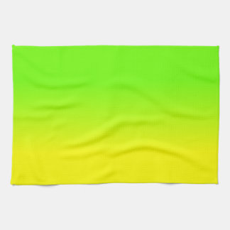 Neon Green and Neon Yellow Ombré  Shade Colour Tea Towel