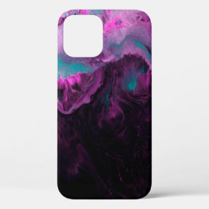 Neon green and purple creative painting, abstract iPhone 12 case