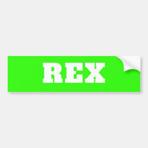 Neon Green and White Modern Name Pet Bumper Sticker