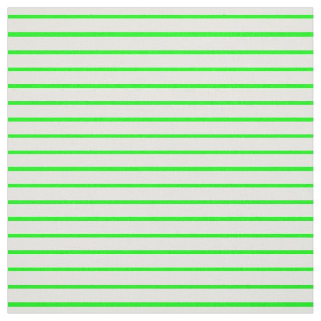 Neon Green and White Stripe Fabric (Swatch)