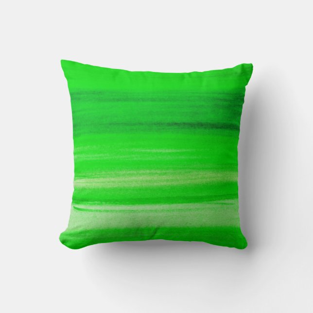 Neon Green Backdrop Watercolor Abstract Background Cushion (Front)