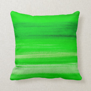 Neon Green Backdrop Watercolor Abstract Background Cushion