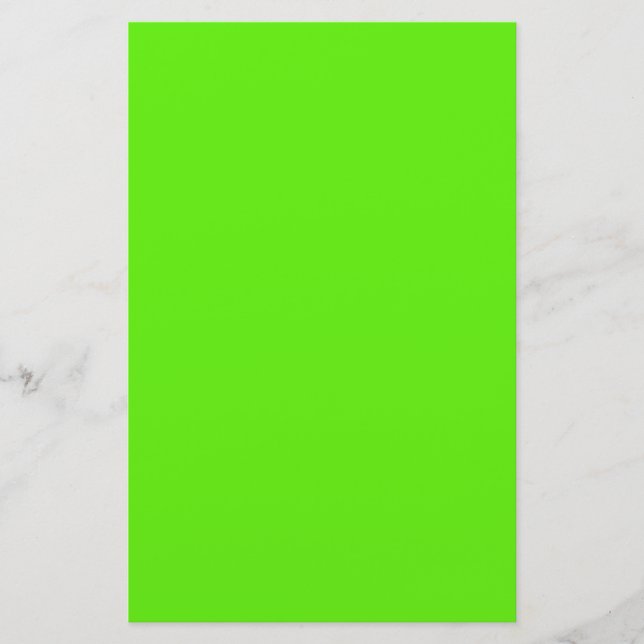 Neon Green Background Solid Colour Background Stationery (Front)