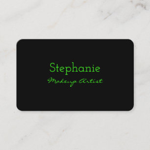 Neon Green Black Custom Colour Makeup Artist Salon Business Card