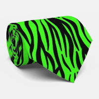 Neon Green Black Zebra Stripes Colourful Patterns