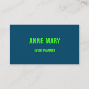 Neon Green Blue Custom Colour Wedding Stylish Business Card