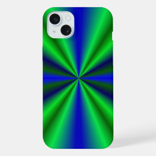 Neon Green Blue Rainbow iPhone 15 Plus Case