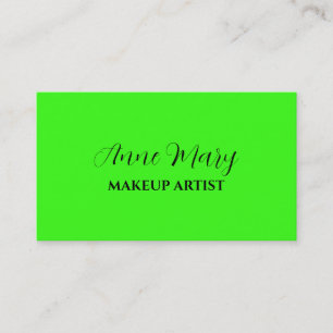 Neon Green Bright Colourful Makeup Artist Salon Business Card