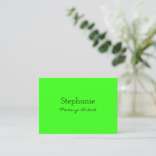 Neon Green Bright Makeup Artist Salon Colorful  Business Card