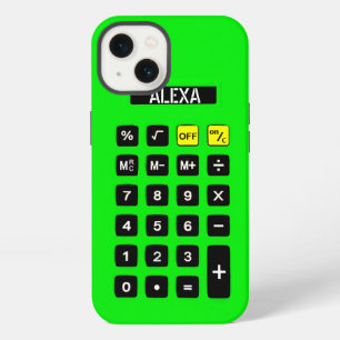 Neon Green Calculator with Keypad iPhone 13 Case
