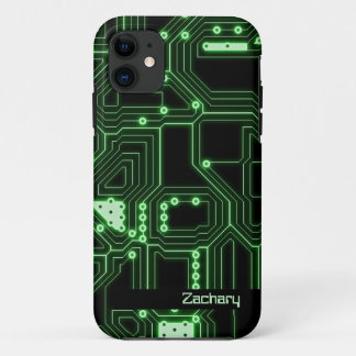 Neon Green Circuit Board | Personalised Phone Case