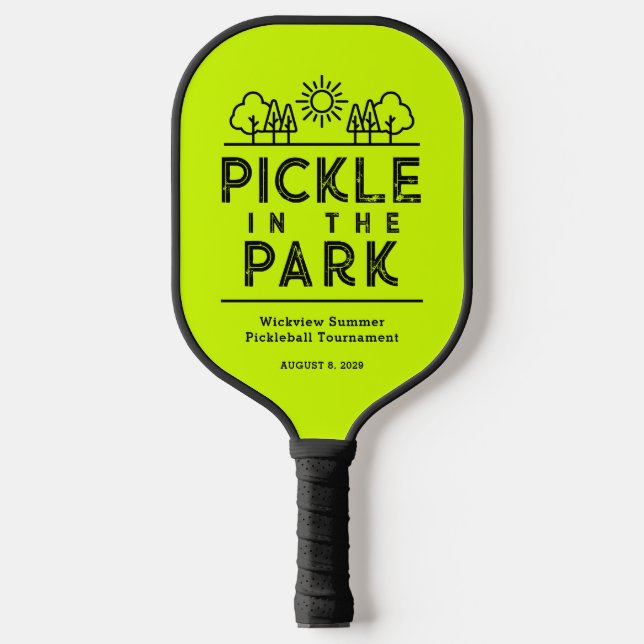 Neon Green Club Tournament Event Pickleball Paddle (Front)