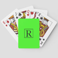 Neon Green Colourful Bright Monogram Initials Cool