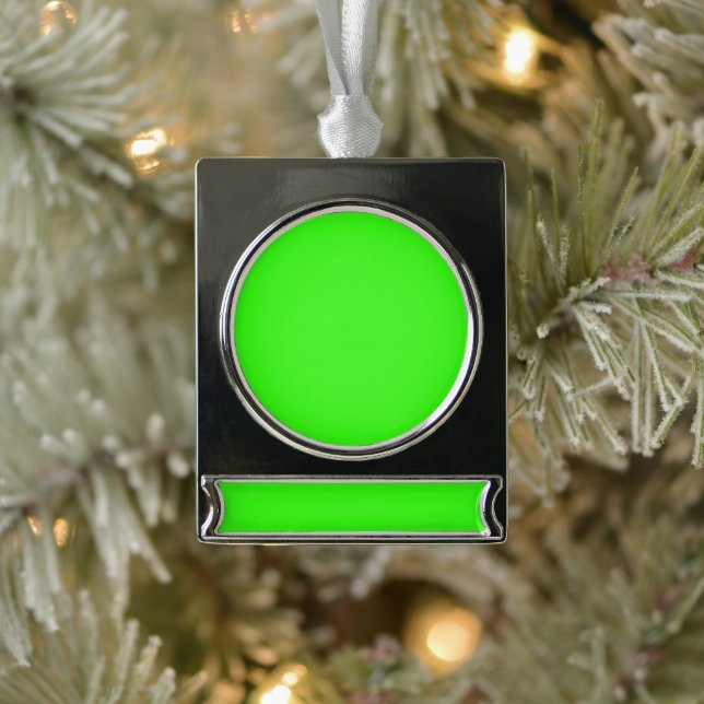 Neon Green Custom Banner Ornament (Tree)