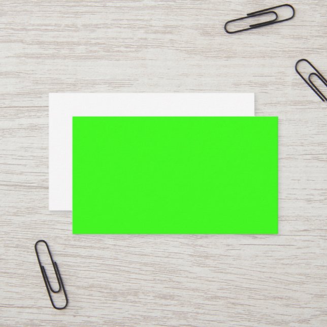 Neon Green Custom Business Card (Front/Back In Situ)