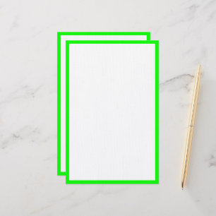 Neon Green Custom Colour Border Edges White Trendy Stationery