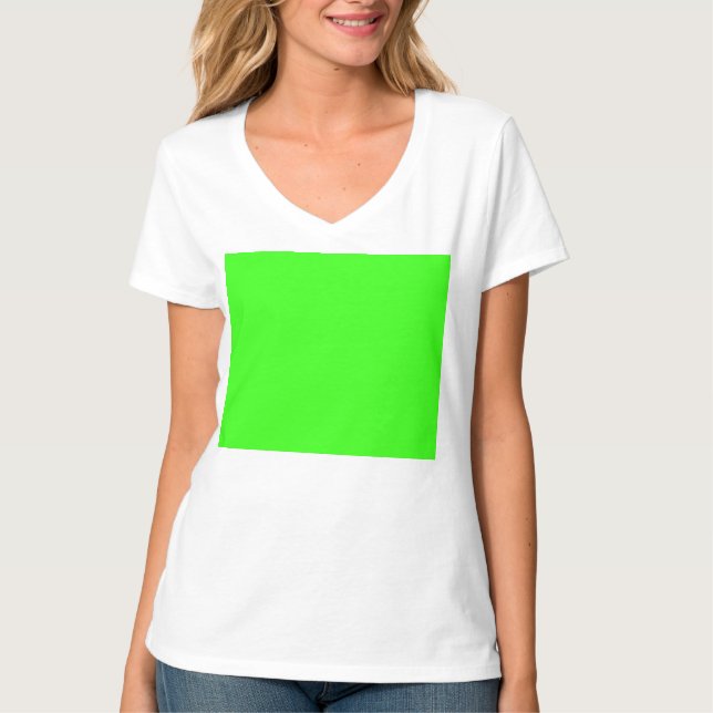 Neon Green Custom V-Neck Tee (Front)