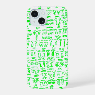 Neon Green Doodle iPhone Case - Abstract Line Art
