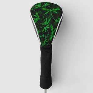 Neon Green Dragonflies Golf Head Cover