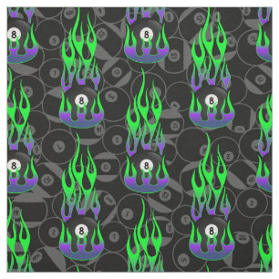 Neon Green Eight Ball  Fabric
