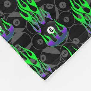 Neon Green Eight Ball Fleece Blanket