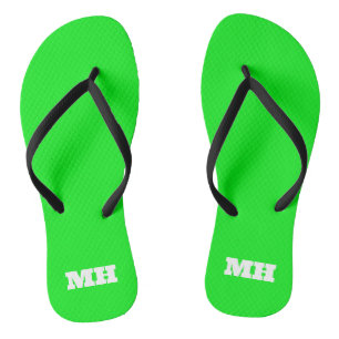 Neon Green Elegant Minimalist Colour Plain Bright Jandals