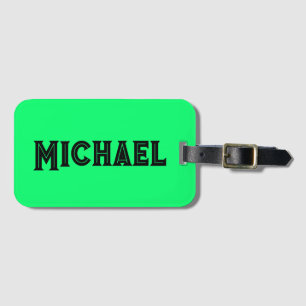 Neon Green Elegant Name Colour Travel Bright Luggage Tag