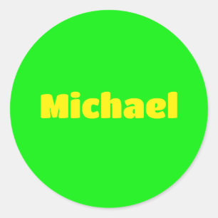 Neon Green Elegant Yellow Colour Trendy Fashion Classic Round Sticker
