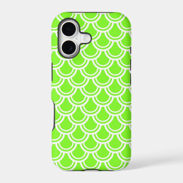 Neon Green Fish Scale Pattern iPhone 5/5S Case (Back)