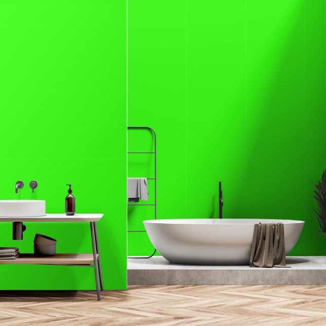 Neon Green Fluorescent Colourful Bright Custom Coo Wallpaper (Bathroom)