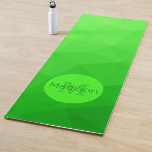 Neon green geometric mesh pattern Monogram Yoga Mat