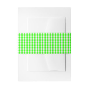 Neon Green Gingham Pattern by Shirley Taylor Invitation Belly Band