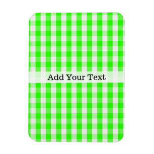Neon Green Gingham Pattern by Shirley Taylor Magnet